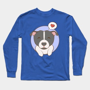 Kawaii Pitbull Love Long Sleeve T-Shirt